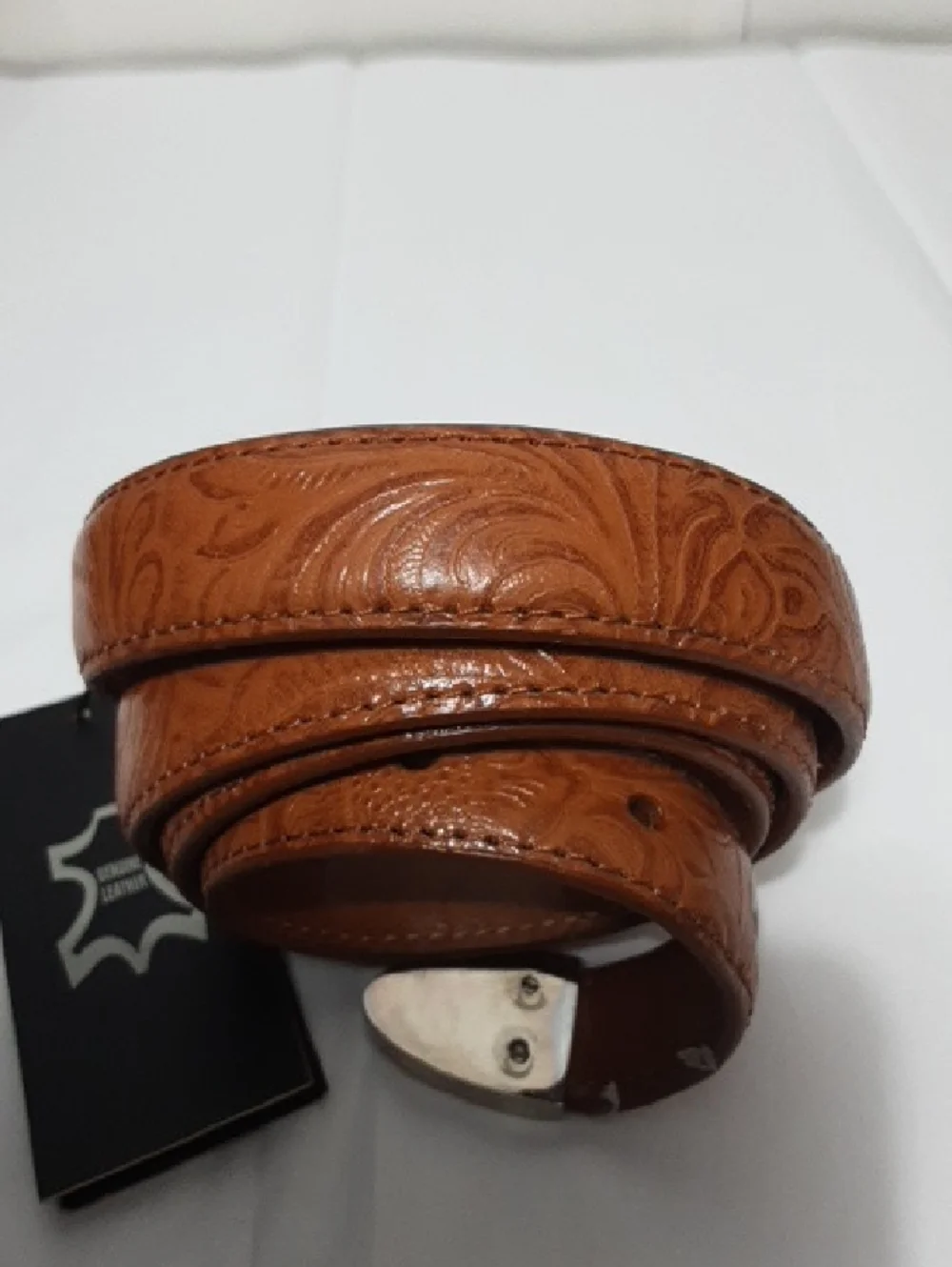 M.C. Women'S ‎ Brown Western Leather Belt with Silver Buckle
